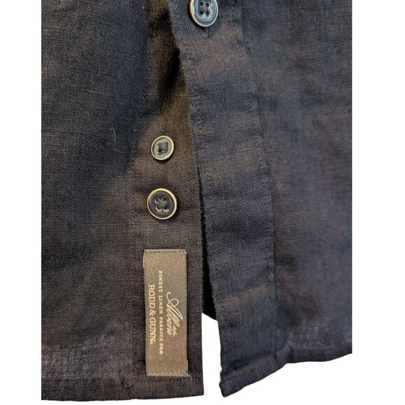 Rodd & Gunn Sports Fit Men's S Navy 100% Linen Button-Up Shirt w/ Chest Pocket - Picture 4 of 4